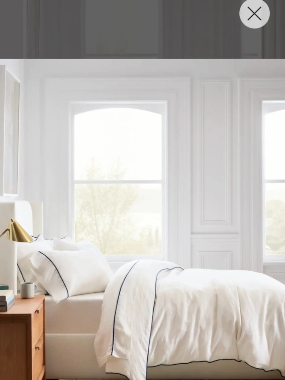 Quince European Linen Piped Duvet Cover Set